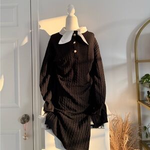 Black Dress with White Collar